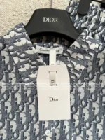 Dior 2025SS Spring/Summer Collection 🆕 Jacquard Logo Sheer Shirt Set - Notch Collar Sun Protection Top & Relaxed Pants - Image 2