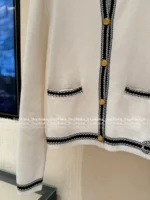 Gucci 2025 Early Spring Collection 🎓 Preppy Color-Block Cardigan - Metallic Button Pocket Logo Round Neck Knit - Image 21