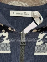 Dior 2025 Spring/Summer Collection 🩶 Reversible Zip Hoodie - Double-Faced Cashmere Blend w/ Jacquard Logo - Image 21