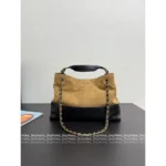 Chanel In Stock 🤎 2025A Haute Atelier Runway Tote - Suede Color-Block w/ Metal Chain Strap ⛓️ Full YKK® Hardware - Image 17