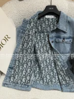 Dior 25SS Spring/Summer Collection 🤠 Heavy Enzyme Wash Denim Set - Embroidered Logo Short Sleeve Shirt & High-Waist Wide-Leg Pants - Image 14