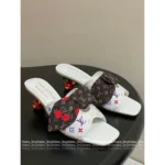 Louis Vuitton 25SS Spring/Summer Cherry Collection 🍒 Design-Forward Kitten Heel Sandals - Raffia Woven Uppers & Cherry Stem Heels - Image 15