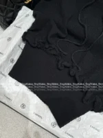 Chanel 25A Summer Collection 🖤 Pleated Ruffle Sleeveless Top - Brooch Logo & Minimalist Elegance - Image 7
