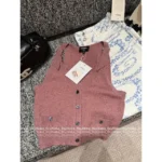 Chanel 25A Haute Atelier Collection 💎 Crystal Strap Wool Vest - Sleeveless V-Neck Knit Top - Image 16