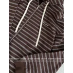 miumiu 2025SS Early Fall Collection 🤎 Striped Logo Hooded Jacket - Oversized Zip-Up w/ Relaxed Fit - Image 7