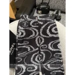 Chanel 25M Coco Beach Resort Collection 🖤 High-Waisted Straight-Leg Pants - Slimming Print Logo & Vacation Ready - Image 9