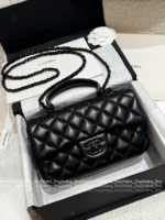 Chanel 2025 New Collection 🖤 "Cool to the Max" - Personal Keep Edition All Black CF Handle Mini Bag - Top Handle with Chain Strap