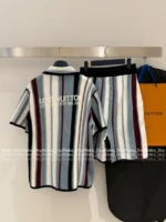 Louis Vuitton 2025SS Early Spring Collection 👔 Gender-Neutral Knit Set - Heavy Embroidery Notch Collar & Color-Block Jacquard - Image 6