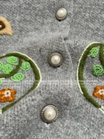 BRUNELLO CUCINELLI 2025SS Fall/Winter Collection 🩶 Artisan Floral Jacquard Cardigan - Niche Design Grey Cashmere Blend Knit - Image 16