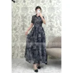 Dior 2025 Spring/Summer Collection 🌿 Forest Floral Print Maxi Dress - Short Sleeve Elegance with Botanical Motifs - Image 9