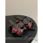 Louis Vuitton 25SS Spring/Summer Cherry Collection 🍒 Design-Forward Kitten Heel Sandals - Raffia Woven Uppers & Cherry Stem Heels - Image 14