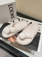 Loewe 2025/Foam Pebble Collection 🐻 Cloud Comfort Slides - Metallic Accent Platform Flip-Flops - Image 21