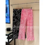Chanel 25M Coco Beach Resort Collection 🖤 High-Waisted Straight-Leg Pants - Slimming Print Logo & Vacation Ready - Image 8