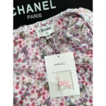 Chanel Dust Bag Packaging 🎀 2025SS Spring/Summer Collection - Crystal Button Cropped Jacket with Imported Yarn & Silk Printed Lining - Image 11