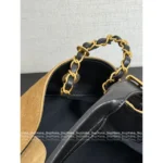 Chanel In Stock 🤎 2025A Haute Atelier Runway Tote - Suede Color-Block w/ Metal Chain Strap ⛓️ Full YKK® Hardware - Image 15
