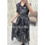 Dior 2025 Spring/Summer Collection 🌿 Forest Floral Print Maxi Dress - Short Sleeve Elegance with Botanical Motifs - Image 8
