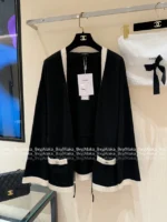 Chanel 2025A Spring/Summer Collection 🖤 Classic Black & White Contrast - 100% Imported Wool Knit Series (Short Sleeve/Dress/Cardigan/Full Collection) - Image 11