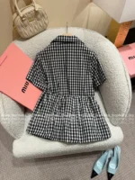miumiu 2025SS Spring/Summer Collection 🖤 Letter Logo Plaid Series - Slip Dress/Short Sleeve Shirt/Mini Skirt - Image 23