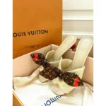 Louis Vuitton 25SS Spring/Summer Cherry Collection 🍒 Design-Forward Kitten Heel Sandals - Raffia Woven Uppers & Cherry Stem Heels - Image 13
