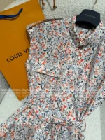 Louis Vuitton 2025SS Spring/Summer Collection 🌷 Colorful Clover Print Shirt Dress - Adjustable Belt & Signature Logo - Image 22