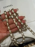Chanel 2025S Sakura Pink Edition 🌸 Heavy Crystal-Embellished CC Handle Bag - Trendy Letter Logo w/ Detachable Chain ⛓️ - Image 22