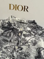 Dior 2025 Spring/Summer Collection 🌸 Ink Painting Print Blouse - Asymmetric Hem & Artistic Drapery (Personal Keep Edition~) - Image 14