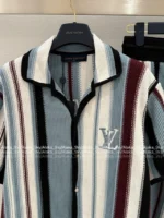 Louis Vuitton 2025SS Early Spring Collection 👔 Gender-Neutral Knit Set - Heavy Embroidery Notch Collar & Color-Block Jacquard - Image 20