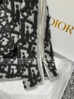 Dior 2025 Fall/Winter Collection 🆕 Jiangzhehu "Rich Girl" Private Style - Heavy 3D Embossed Zip-Up Off-Shoulder Sweater - Image 13