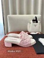 Chanel 2025SS Spring/Summer Collection 🖤 Embroidered Logo Platform Slides - Quilted Block Heel & Genuine Lambskin - Image 19