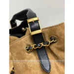 Chanel In Stock 🤎 2025A Haute Atelier Runway Tote - Suede Color-Block w/ Metal Chain Strap ⛓️ Full YKK® Hardware - Image 14