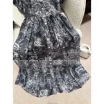 Dior 2025 Spring/Summer Collection 🌿 Forest Floral Print Maxi Dress - Short Sleeve Elegance with Botanical Motifs - Image 7