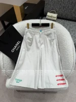 Chanel Vintage Floral Print Set 🌷 Pussy-Bow Blouse & Embroidered Shorts - Notch Collar w/ Letter Logo - Image 20