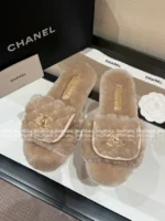 Chanel 25B Fall/Winter Collection 🐑 Backpack Buckle Slides - Shearling Loafers with Metal Logo - Image 29