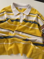 Celine 2025SS Spring/Summer Collection 🍋 American Retro "Spicy Girl" Top - Color-Block Oversized Shirt with Embroidered Logo - Image 13