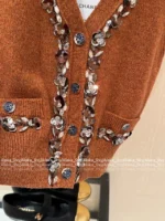 Chanel 25A Haute Atelier Collection ❕ Strap Detail Camisole - Sequined Embroidered Logo & Lace Trim Wool Vest - Image 14