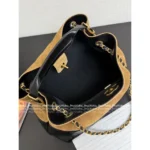 Chanel In Stock 🤎 2025A Haute Atelier Runway Tote - Suede Color-Block w/ Metal Chain Strap ⛓️ Full YKK® Hardware - Image 13