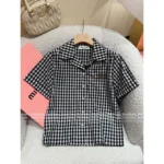 miumiu 2025SS Spring/Summer Collection 🖤 Letter Logo Plaid Series - Slip Dress/Short Sleeve Shirt/Mini Skirt - Image 21