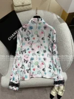 Chanel 25B Early Fall Collection 🌈 Rainbow Print Logo Lace-Trim Series - Camisole/Shorts/Shirt/Lounge Pants (with Silk) - Image 17