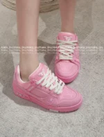 Louis Vuitton 2025 Summer Collection 🌸 Premium Couple Trainer Sneakers - Sakura Pink w/ Gift Box Packaging (Other Colors: Contact Customer Service) - Image 9