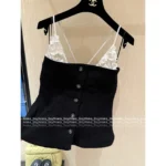Chanel 2025S Spring/Summer Runway Collection 🖤 Corset Top with 3D Floral Appliqué - Black & White Color-Block Bustier (Slimming Silhouette) - Image 20