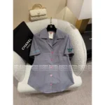 Chanel Vintage Retro Collection 🌈 Rainbow Letter Logo Shirt - Beaded Embroidery & Heart Button Detail - Image 14