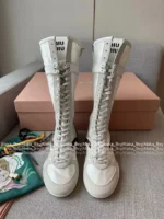 miumiu 2025 Spring/Summer Collection 🥊 Jang Wonyoung Inspired Boxing Boots - Gymnasium Tech Fabric & Suede Leather - Image 32