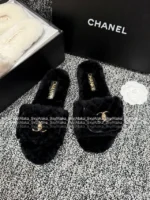 Chanel 25B Fall/Winter Collection 🐑 Backpack Buckle Slides - Shearling Loafers with Metal Logo - Image 28