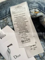 Dior 25SS Spring/Summer Collection 🤠 Heavy Enzyme Wash Denim Set - Embroidered Logo Short Sleeve Shirt & High-Waist Wide-Leg Pants - Image 2