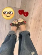 Louis Vuitton 25SS Spring/Summer Cherry Collection 🍒 Design-Forward Kitten Heel Sandals - Raffia Woven Uppers & Cherry Stem Heels - Image 10