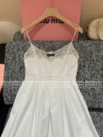 miumiu 25SS Spring/Summer Collection 🌸 "Pure Desire" Lace Trim Slip Dress - French-Inspired for Resort Elegance - Image 18