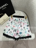 Chanel 25B Early Fall Collection 🌈 Rainbow Print Logo Lace-Trim Series - Camisole/Shorts/Shirt/Lounge Pants (with Silk) - Image 16