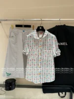 Chanel Vintage Floral Print Set 🌷 Pussy-Bow Blouse & Embroidered Shorts - Notch Collar w/ Letter Logo - Image 18