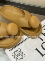 Loewe 2025/Foam Pebble Collection 🐻 Cloud Comfort Slides - Metallic Accent Platform Flip-Flops - Image 17