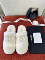 Chanel 2025 Fall/Winter Collection 🦙 Plush Big Logo Slippers - Extra-Thick Wool & Chunky Platform Sole - Image 22